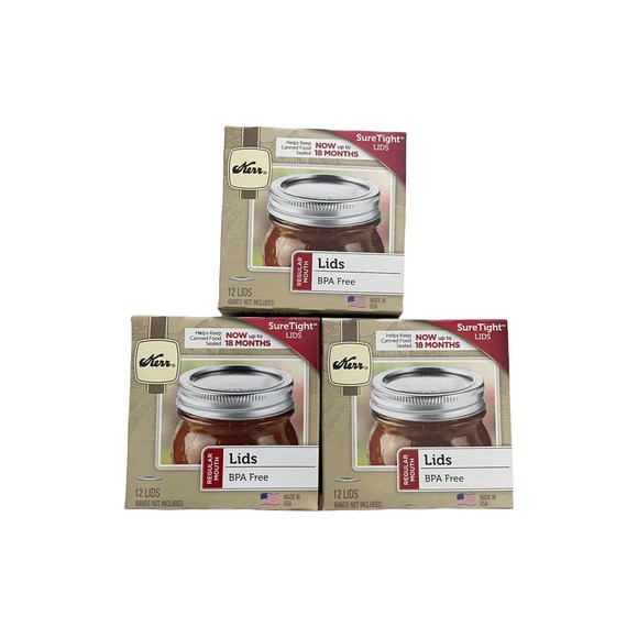 Kerr Other - NEW (3 Pack) Kerr Sure Tight Regular Mouth Canning Jar Lids 36 Lids